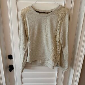Vintage America Cream Lace Detail Top